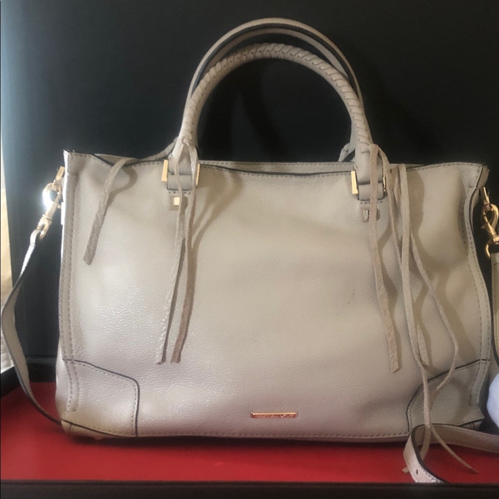 NWOT - Rebecca Minkoff Elegant Gray Satchel with Fringe - Never used